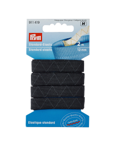 Elastico lavabile 12mm nero 2 MT