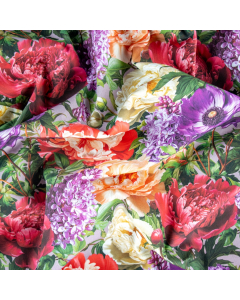 DRILL COTONE DIGITALE LILLA' E PEONIE
