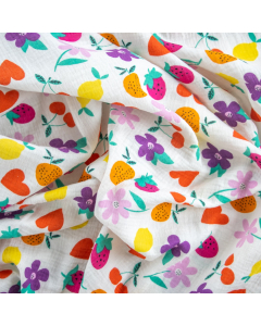 TELA INDIANA FANTASIA FIORI E FRUTTA
