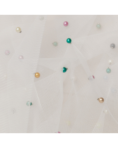 TULLE CON PERLINE MULTICOLOR NAVE