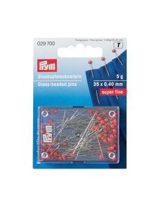 Spilli testa vetro 0,40x35mm rosso