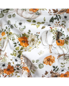 DRILL COTONE DIGITALE FIORI E ZUCCHE