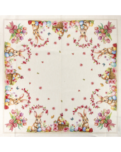 Tovaglia piazzata 100x100 Pasqua fiorita