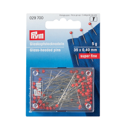 Spilli testa vetro 0,40x35mm rosso