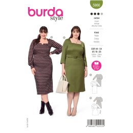 Cartamodello-Vestito con scollo quadrato