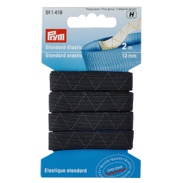 Elastico lavabile 12mm nero 2 MT