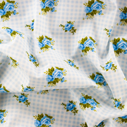 COTONE LEGGERO FIORI E QUADRI