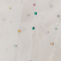 TULLE CON PERLINE MULTICOLOR NAVE