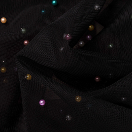 TULLE CON PERLINE MULTICOLOR NAVE