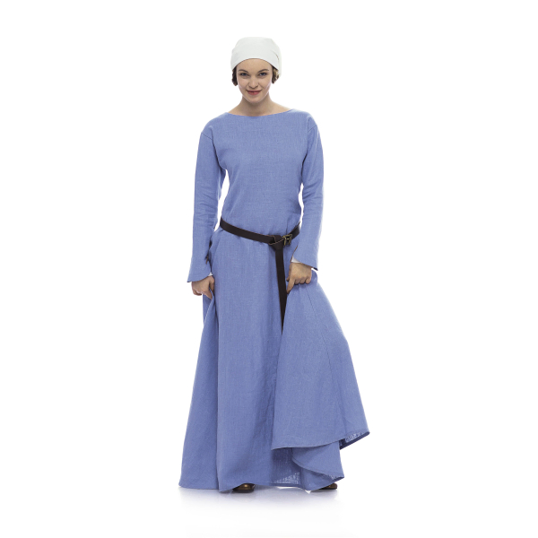 Abito Medievale Hildegune In Cotone - Taglie S/M, L/XL, XXL/XXXL, Colori Azzurro, Verde, Blu, Rosso, Bianco - Foto 10